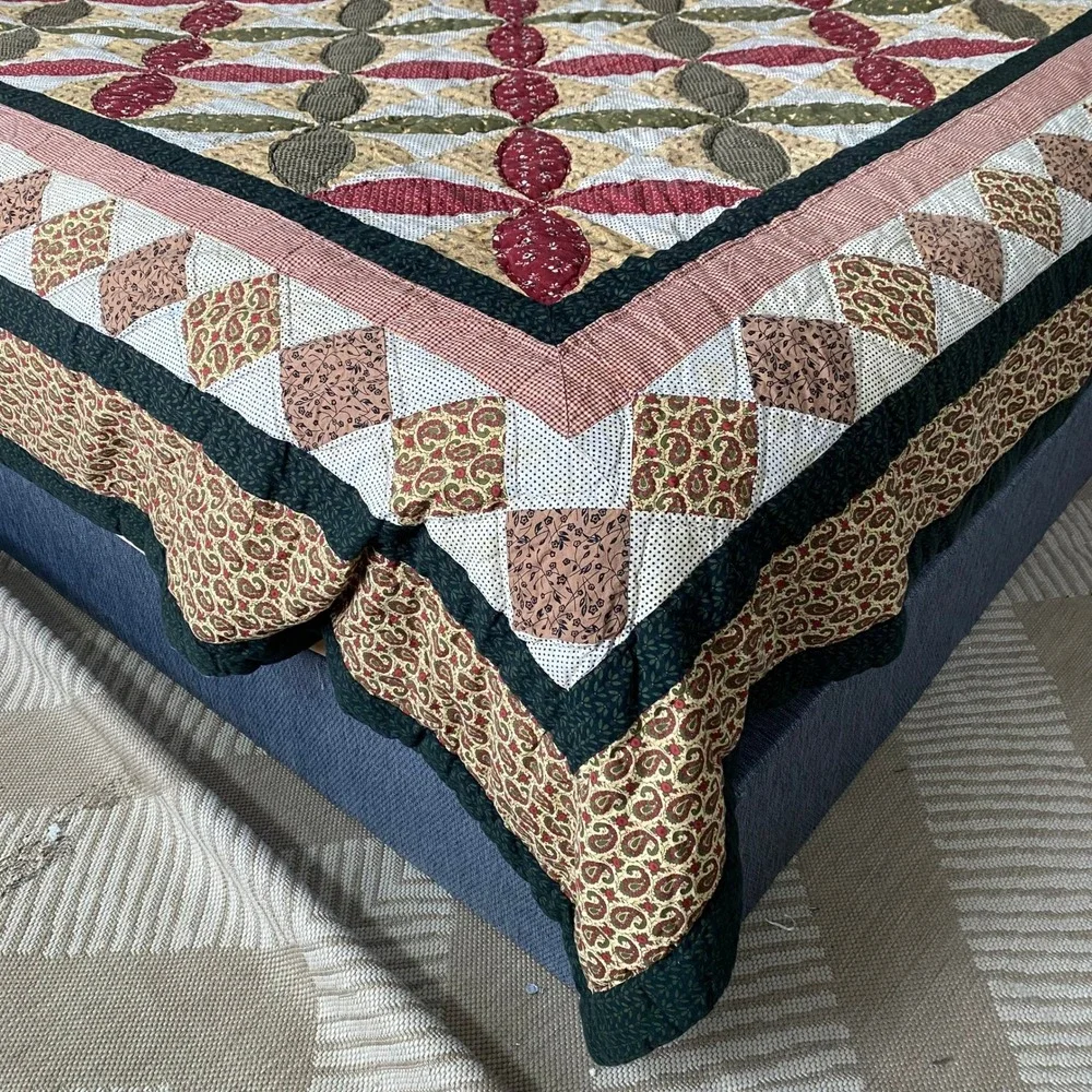 Civil War Handmade Patchwork Fall Colors Queen Quilt